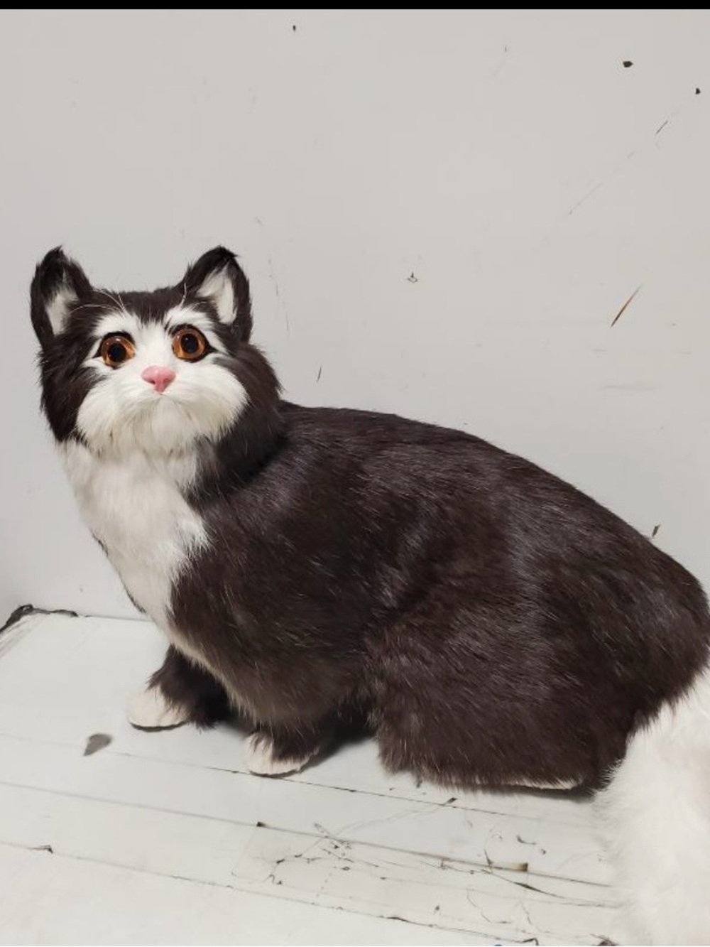 Rabbit Fur Cat Figurine